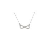 Pave CZ Infinity Necklace in Rhodium