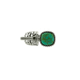 Designer Inspired Open Turquoise Adjustable Ring