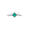 Designer Inspired Clover Pull Bracelet in Turquoise Enamel Finish
