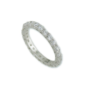 Traditional Rhodium White Gold Classic Eternity Band