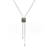 Designer Inspired Lariat with Natural Abalone Stone