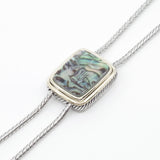 Designer Inspired Lariat with Natural Abalone Stone