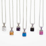 Designer Inspired Square Cut Clear CZ Pendant Necklace