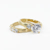 Two Ring Wedding Set in Gold with 9mm Round Cut Cubic Zirconia (CZ) Solitaire