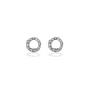 Silver Circle Of Love Pave Earrings