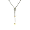 Designer Inspired Pave Double Chain Pendant Necklace