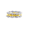 Three Stackable Pave Bands in Rhodium and Gold