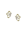 Butterfly CZ Stud Earrings in Gold