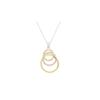 Pave Interlocked Circles Pendant Necklace in Gold and Rhodium