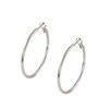 Simple 50mm Hoop Earrings in Platinum