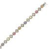 Vintage Inspired Multicolor Square Cut Diamond CZ Tennis Bracelet in Platinum