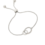 Interlocked Circles Bolo Bracelet in Platinum