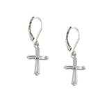 Baguette Cross French Leverback Earrings