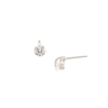 Modern CZ Diamond Stud Earrings in Platinum