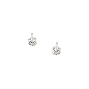 Modern CZ Diamond Stud Earrings in Platinum