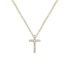 Pave CZ Mini Cross Pendant Necklace in Gold
