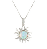 Opal Sunburst Pendant Necklace