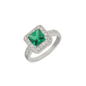 Square Cut Emerald Spinel Ring