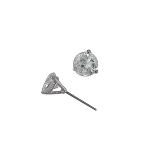 Martini Set 1 CT CZ Diamond Stud Earrings in Platinum