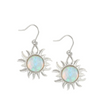 Opal Sunburst Fishhook Earrings