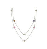 Champagne Amethyst By The Yard Layering 30" Necklace in Rhodium