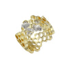Honeycomb Bee Ring in Gold