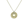 Multi-Circle Two Tone Pendant Necklace With Adjustable Chain