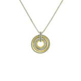 Multi-Circle Two Tone Pendant Necklace With Adjustable Chain