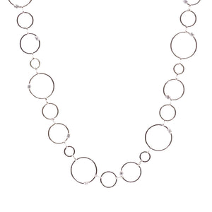 Designer Inspired Open Circle Necklace with CZ Diamond Accents
