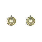 Multi-Circle Two Tone Stud Earrings
