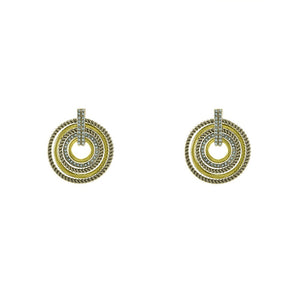 Multi-Circle Two Tone Stud Earrings