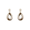 Large Chocolate and White Pave CZ Diamond Earrings
