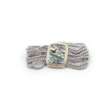 Designer Inspired Bracelet in Natural Abalone Stone with Magnetic Closure