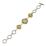 Pave Love Knot 6.5" Cuff Bracelet in Gold and Silver