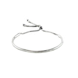 Surgical Steel Single Row Clear Round Cut CZ Channel Bracelet with Adjustable Pull