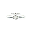 Hamsa in White with Round Cut CZ Bezel Setting Bracelet with Adjustable Pull