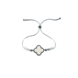 Designer Inspired Clover Pull Bracelet in Mother of Pearl