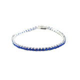 Tennis Bracelet with Blue Sapphire Gem Stones