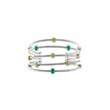 Open Wire Five Row Cable Cuff Bracelet