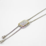 Designer Inspired Pave CZ Lariat Style Necklace