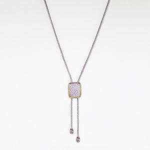 Designer Inspired Pave CZ Lariat Style Necklace