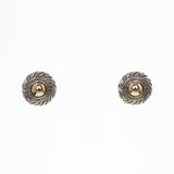Designer Inspired Two Tone Gold Dome Earrings