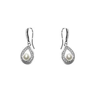 pearl fishhook pave earrings on sale
