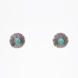 Designer Inspired Turquoise Halo Earrings