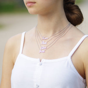 Inspirational Statement Necklace with CZ Stone in Rhodium