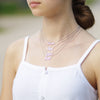 Blessed Statement Necklace with CZ Stone in Rhodium with 18" Adjustable Pull Chain