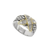 Two tone Hardy X ring in rhodium and 18kt gold
