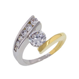 Classic two tone modern bypass ring