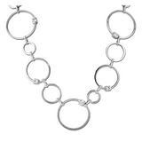 Designer Inspired Open Circle Necklace with CZ Diamond Accents