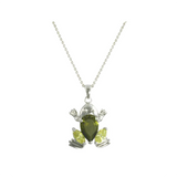 Frog Marquise Cut Peridot CZ Pendant Necklace